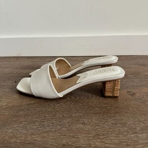Franco Sarto White Block Heels/Sandals, Size 8